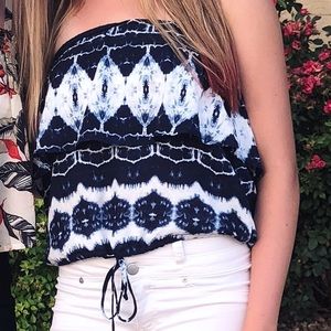 lulus tie dye strapless top